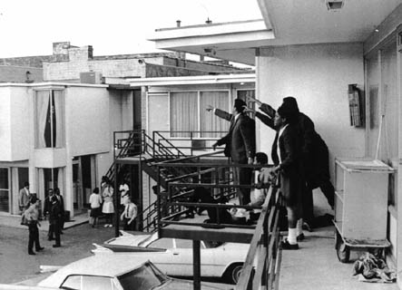 The balcony moments after the assassination of Martin Luther King, Jr.