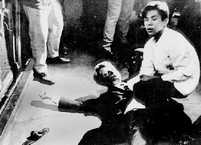 Robert F. Kennedy after being shot by Sirhan Sirhan at the Ambassador Hotel in Los Angeles.